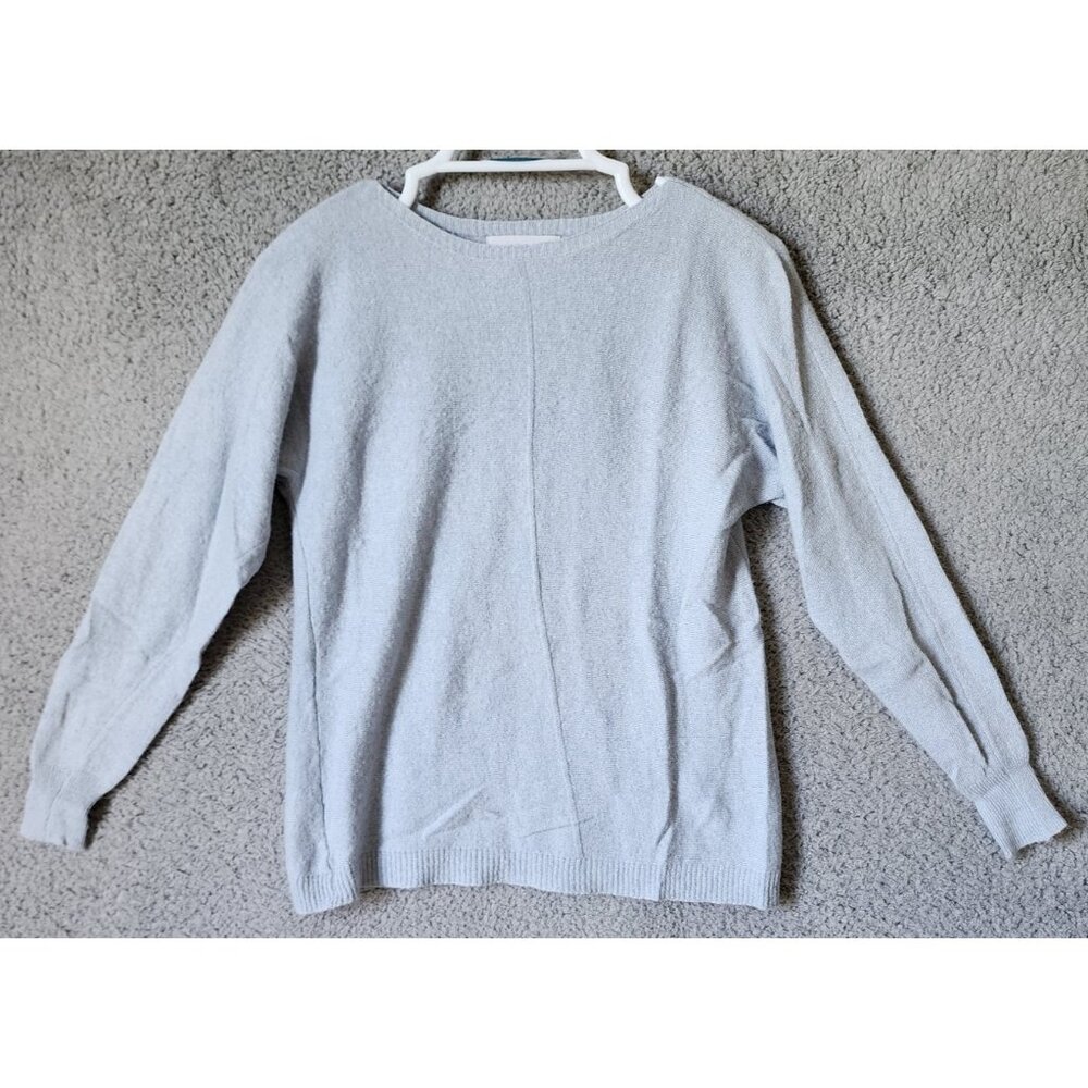 Bianco & Blu Women's Size Small Front Seam Sweater Wool Cashmere Silk Blend Blue